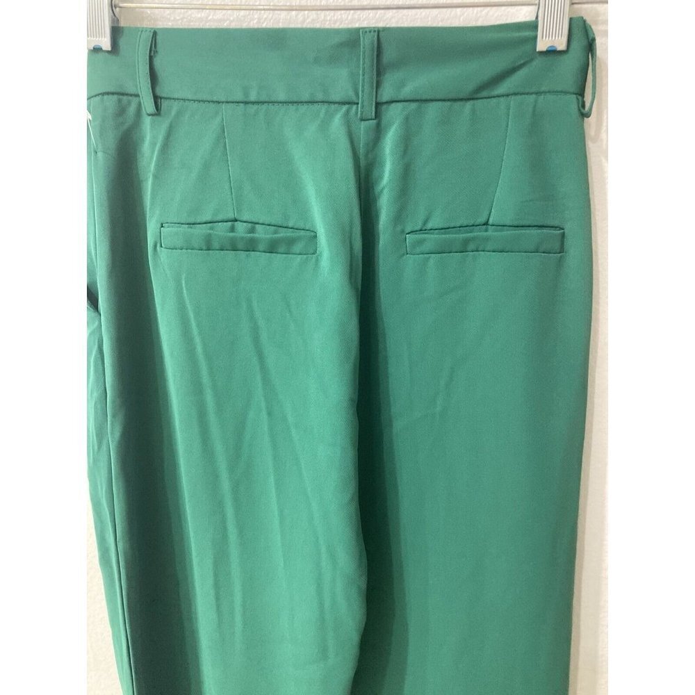 Princess Polly Joplin green flare pants workwear new with tags pockets pleated - Picture 6 of 6
